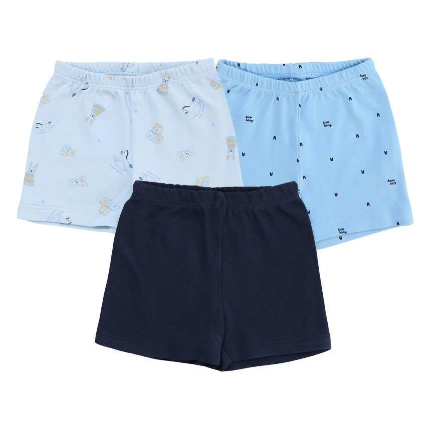 Bermuda Kiko Baby Suedine Estampa Coelho 3 Peças