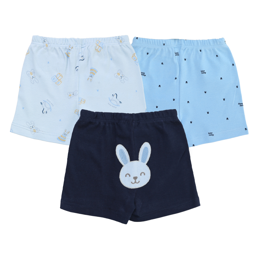 Bermuda Kiko Baby Suedine Estampa Coelho 3 Peças