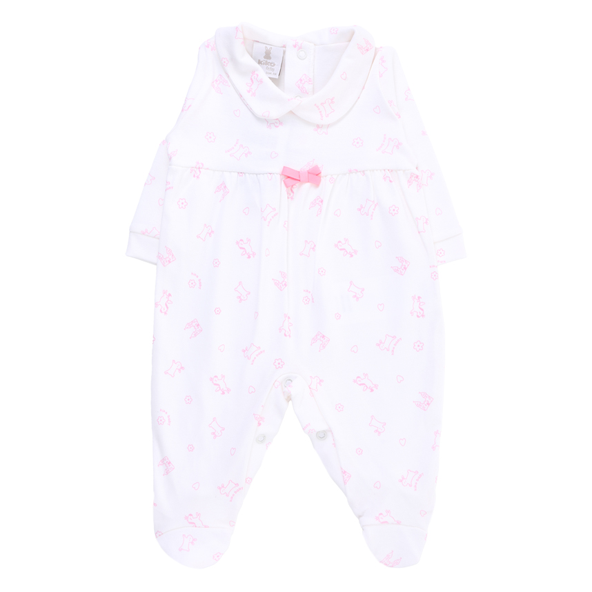 Macacão Longo Kiko Baby Suedine Estampa Coelhos