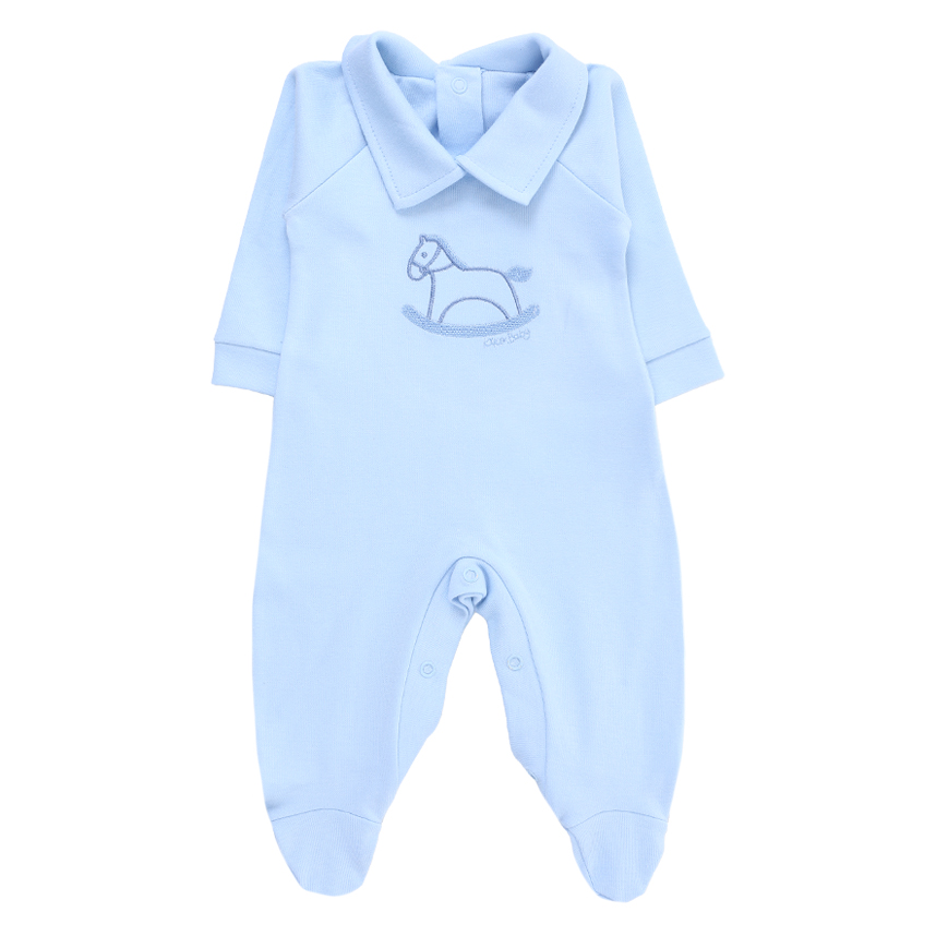 Macacão Longo Kiko Baby Suedine Bordado Cavalinho