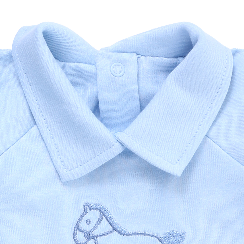 Macacão Longo Kiko Baby Suedine Bordado Cavalinho