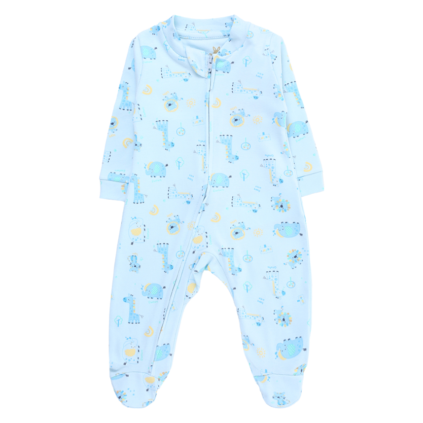 Macacão Longo Kiko Baby Suedine Estampa Safari