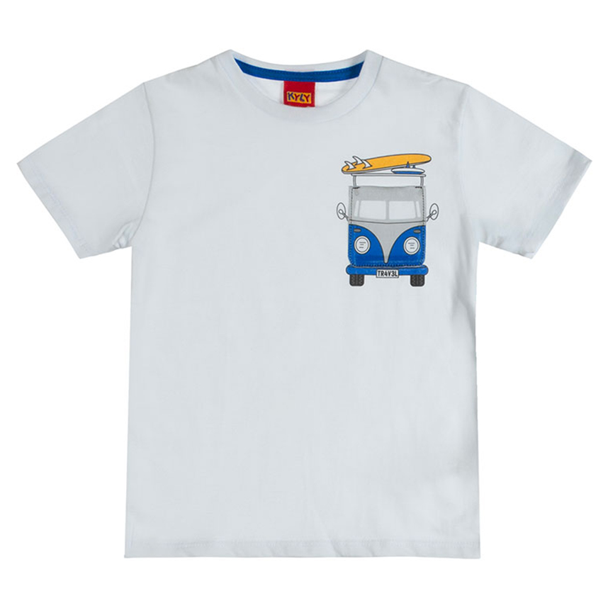 Camiseta Infantil Kyly Manga Curta Aplique Bordado Kombi Camiseta Infantil Kyly Manga Curta Aplique Bordado Kombi
