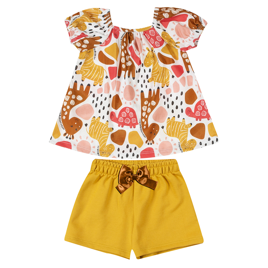Conjunto Infantil Kyly Blusa E Short Moletinho