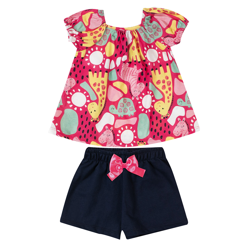 Conjunto Infantil Kyly Blusa E Short Moletinho