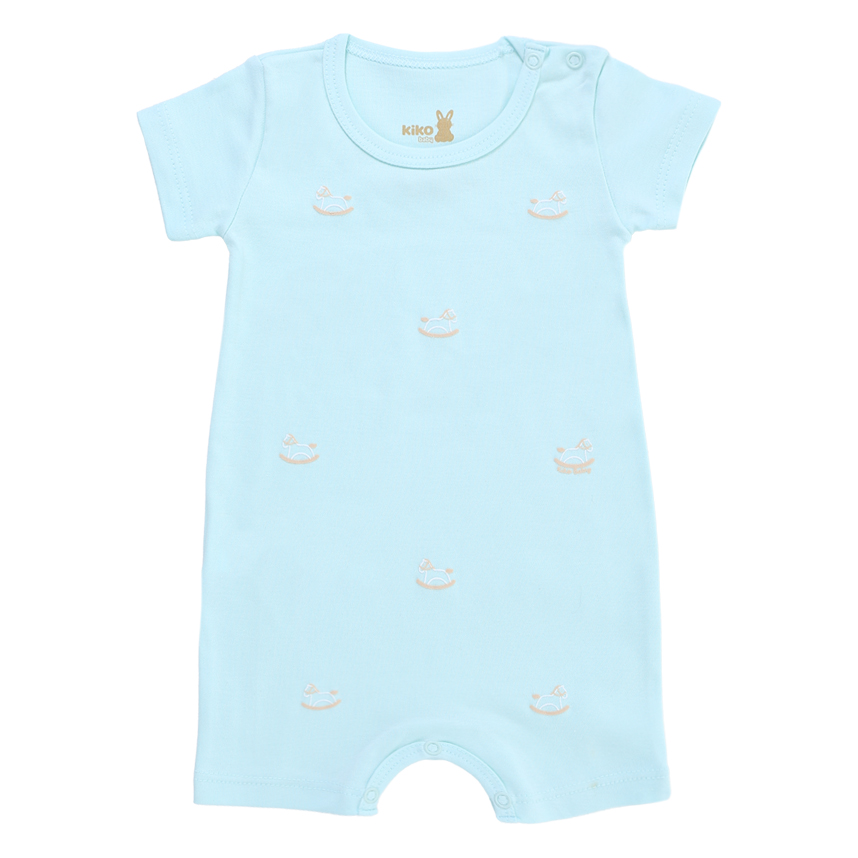 Macacão Curto Bebê Kiko Baby Estampado Em Suedine