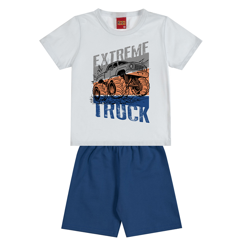 Conjunto Infantil Kyly Camiseta Meia Malha E Bermuda Moletom Conjunto Infantil Kyly Camiseta Meia Malha E Bermuda Moletom