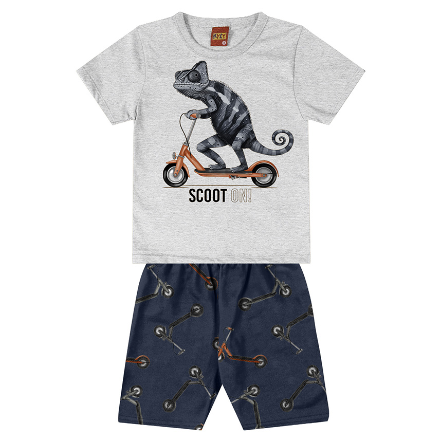 Conjunto Infantil Kyly Camiseta E Bermuda Moletom