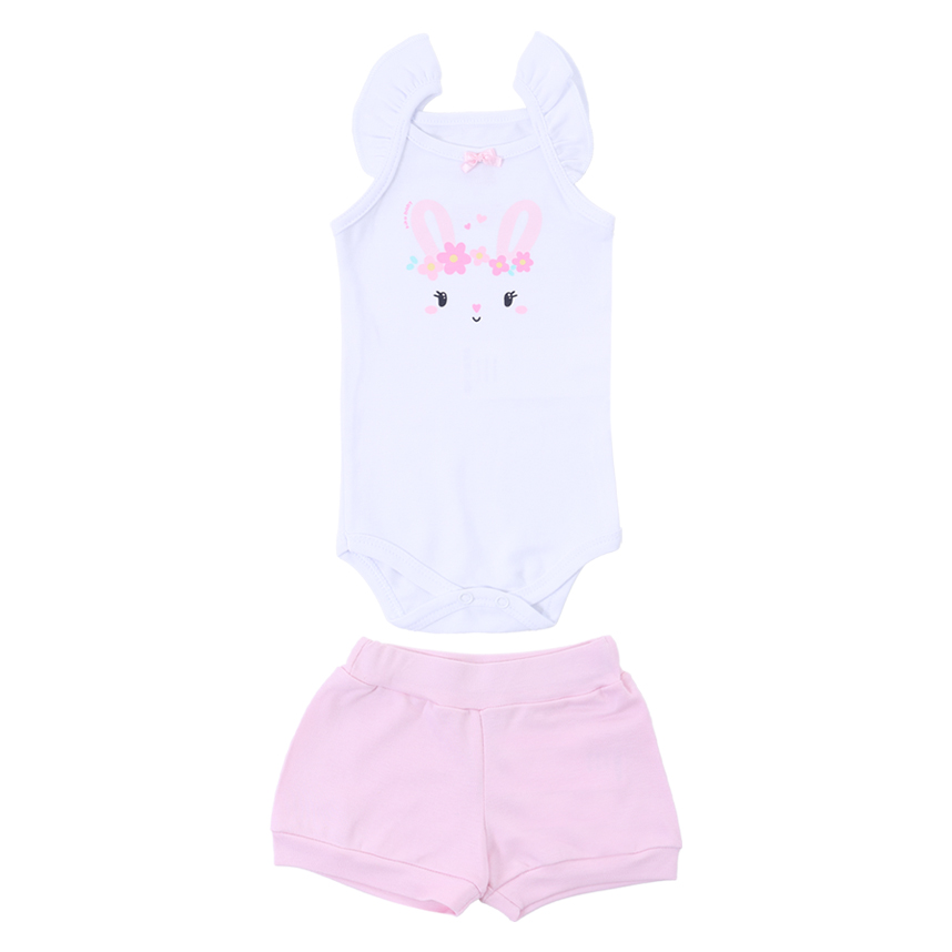 Conjunto Bebê Kiko Baby Bordado Coelho