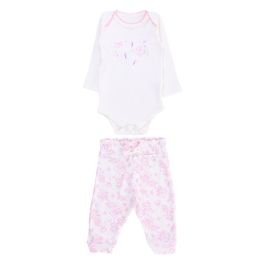 Conjunto Bebê Kiko Baby Estampa Floral 3 Peças