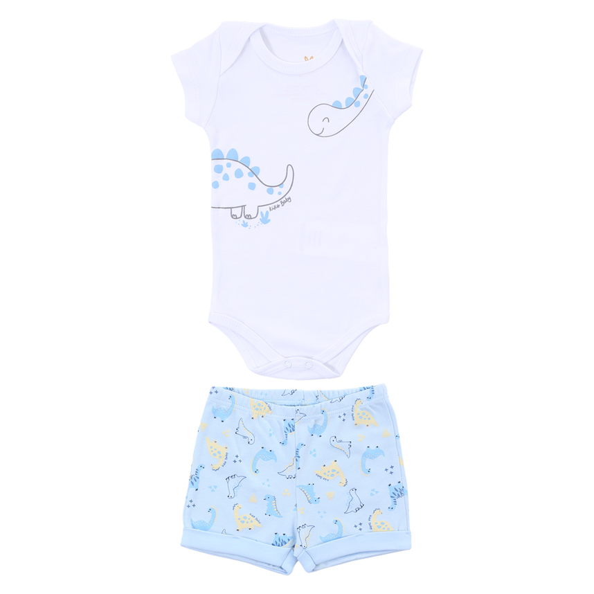 Conjunto Bebê Kiko Baby Body E Bermuda Em Suedine