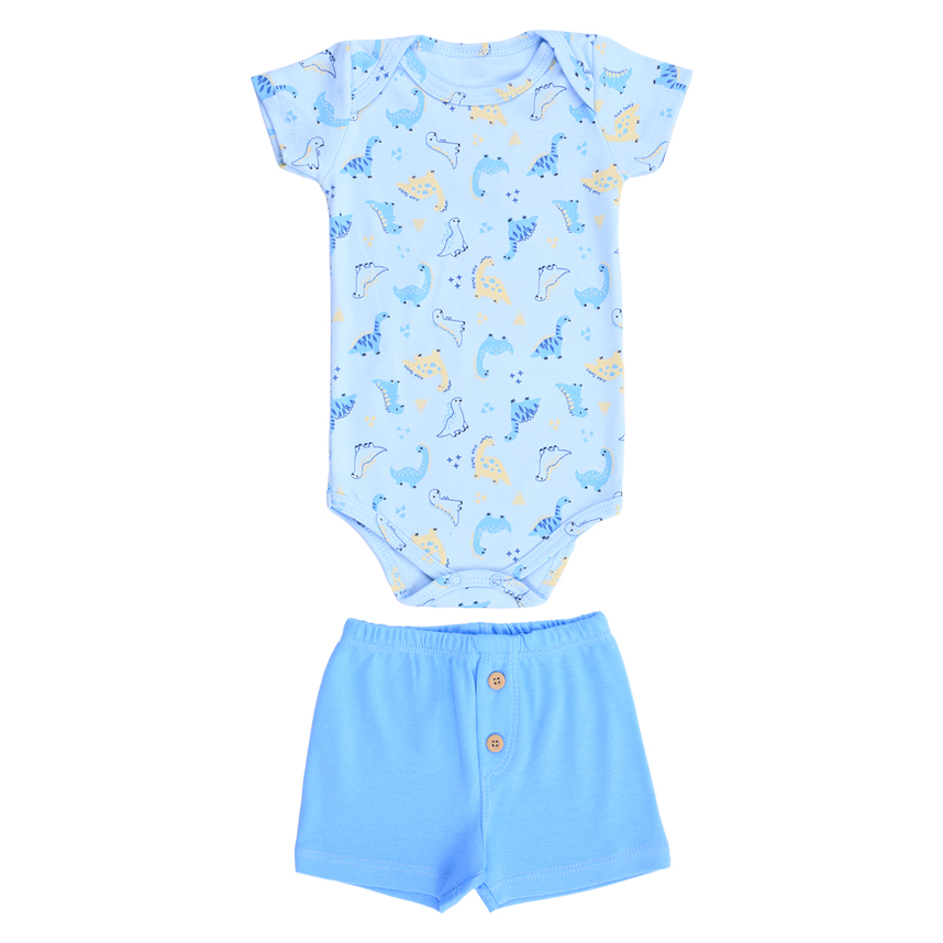 Conjunto Bebê Kiko Baby Body E Bermuda Em Suedine