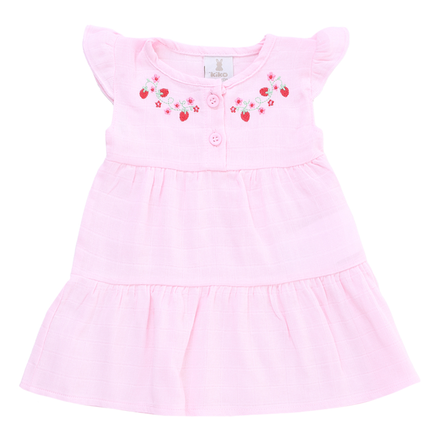 Vestido Bebê Kiko Baby Bordado Morangos Vestido Bebê Kiko Baby Bordado Morangos