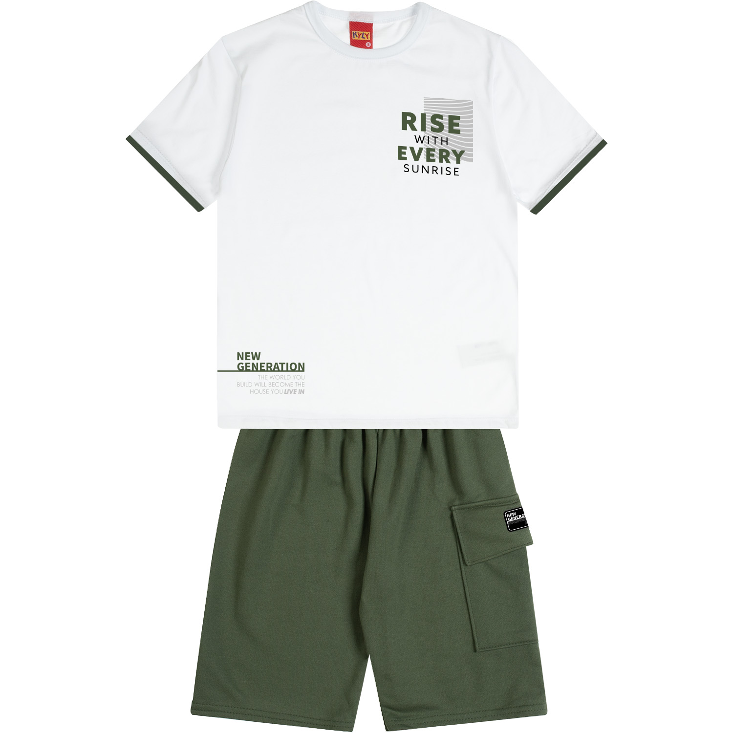 Conjunto Infantil Kyly Camiseta Meia Malha E Bermuda Moletom Conjunto Infantil Kyly Camiseta Meia Malha E Bermuda Moletom