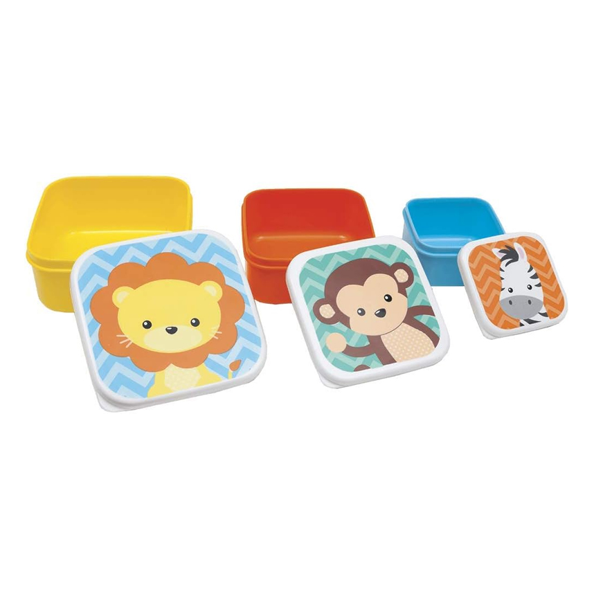 Kit Potes Buba Rosto de Bichinhos com 3 Peças Kit Potes Buba Rosto de Bichinhos com 3 Peças