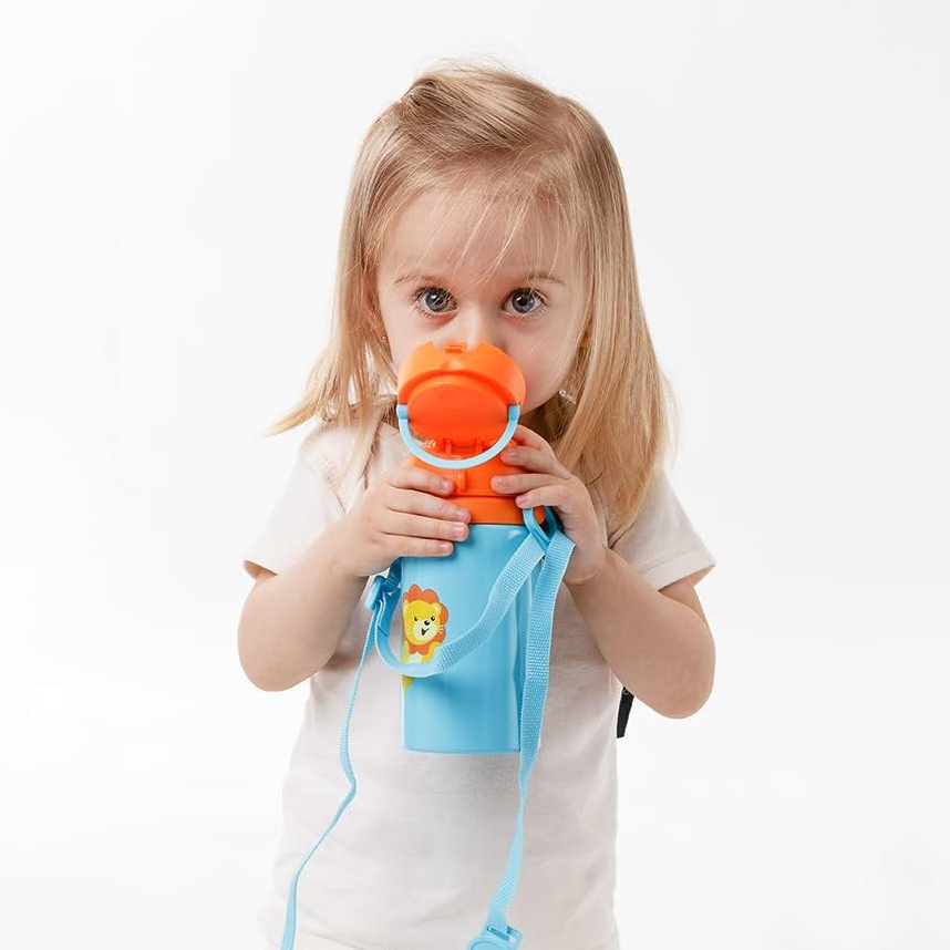 Garrafa Infantil Buba de Alumínio com Estampa de Leão 450 ml Garrafa Infantil Buba de Alumínio com Estampa de Leão 450 ml