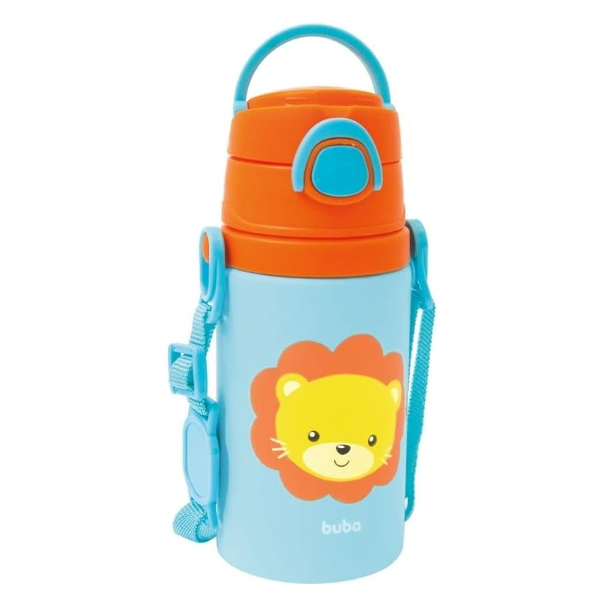 Garrafa Infantil Buba de Alumínio com Estampa de Leão 450 ml Garrafa Infantil Buba de Alumínio com Estampa de Leão 450 ml