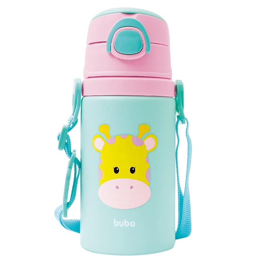 Garrafa Infantil Buba de Alumínio Estampa Girafa 450 ml Garrafa Infantil Buba de Alumínio Estampa Girafa 450 ml