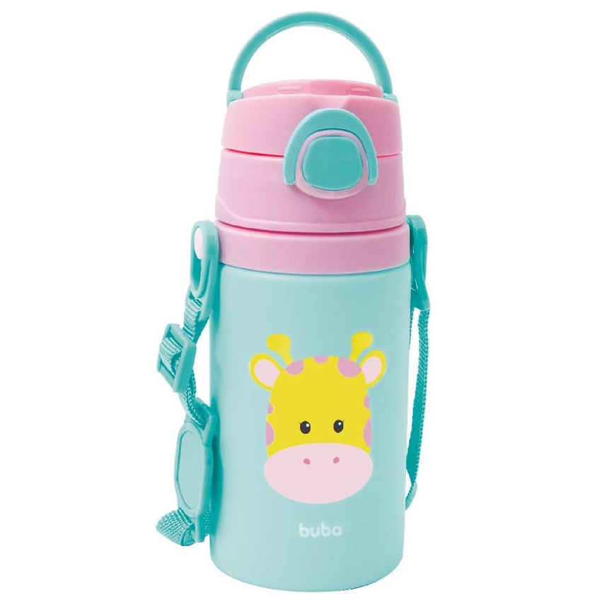 Garrafa Infantil Buba de Alumínio Estampa Girafa 450 ml Garrafa Infantil Buba de Alumínio Estampa Girafa 450 ml