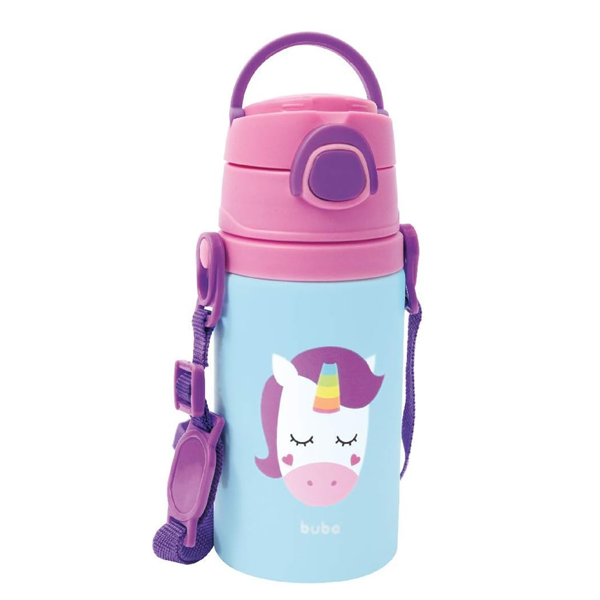 Garrafa Infantil Buba de Alumínio Estampa Unicórnio 450 ml Garrafa Infantil Buba de Alumínio Estampa Unicórnio 450 ml