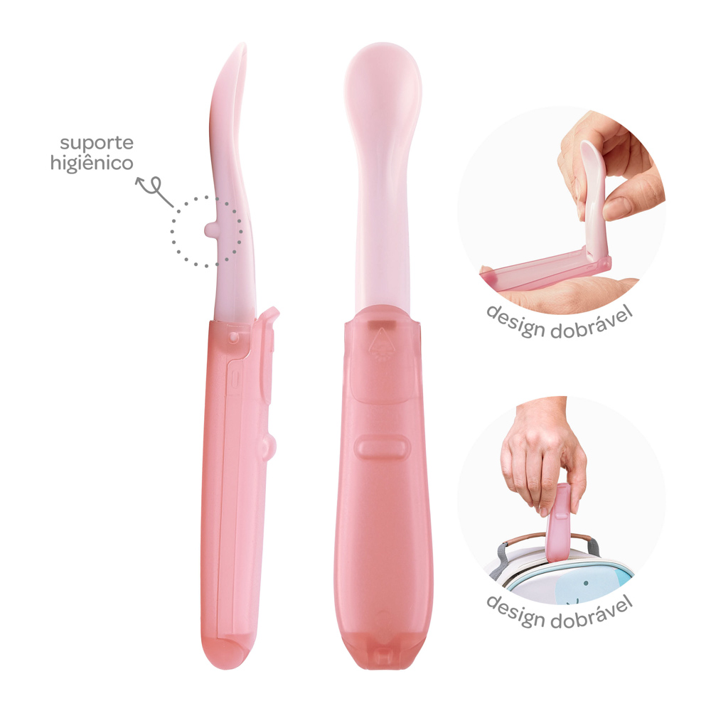 Kit Colher Infantil Buba Dobráveis 2 Peças