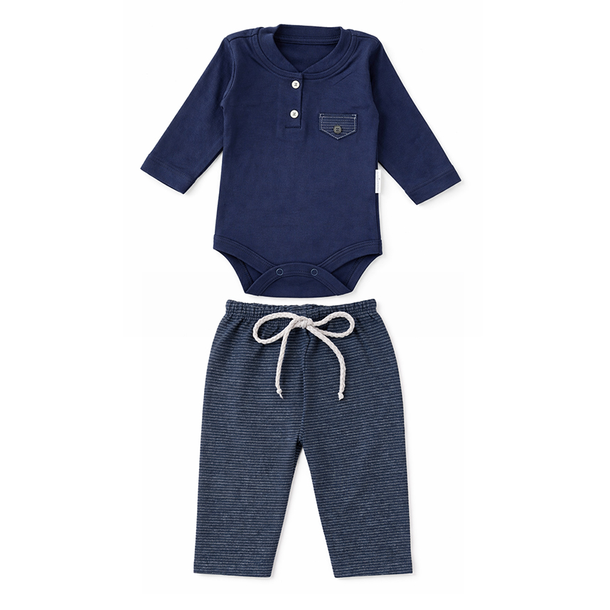 Conjunto Puro Carinho Bordado Bolso E Calça 2 Peças