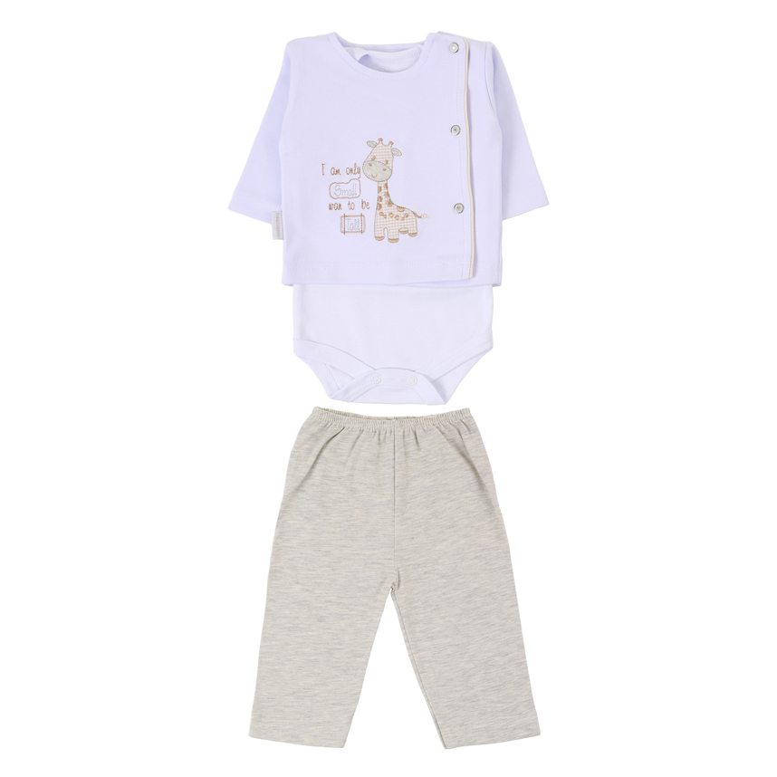 Pagão Puro Carinho Body E Casaco Bordado E Calça 3 Peças