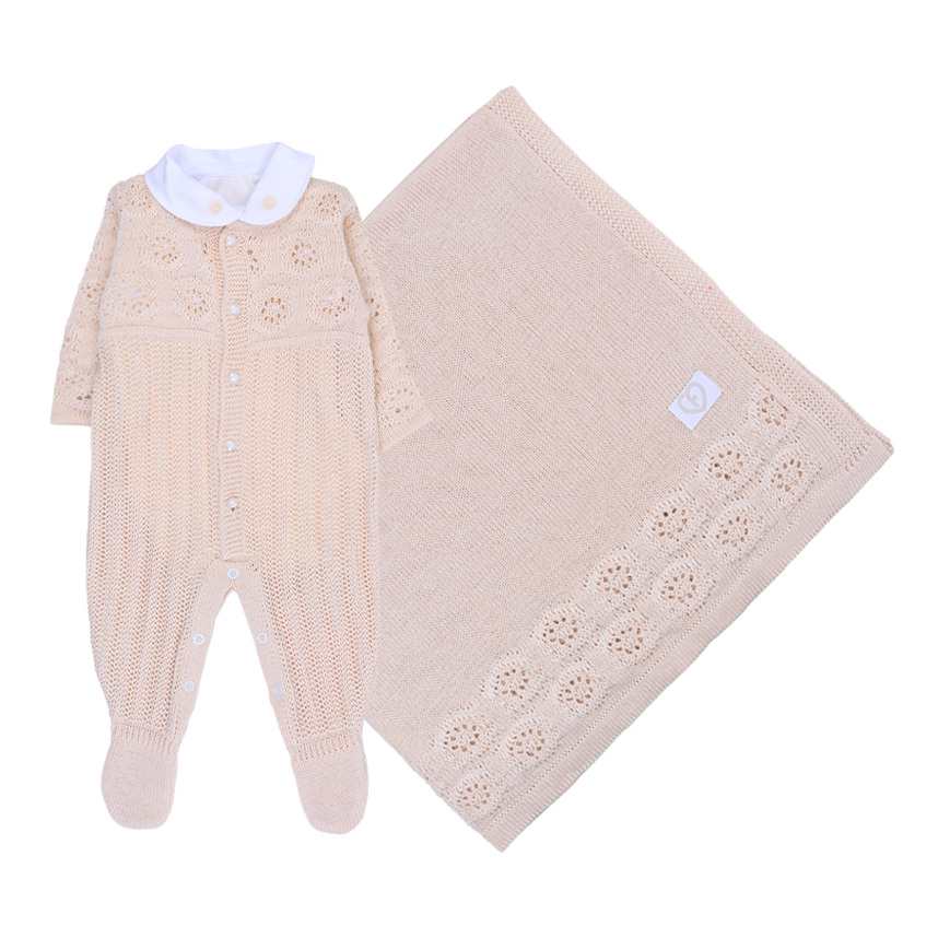 Saída Maternidade Fofinho Macacão Body E Manta 3 Peças