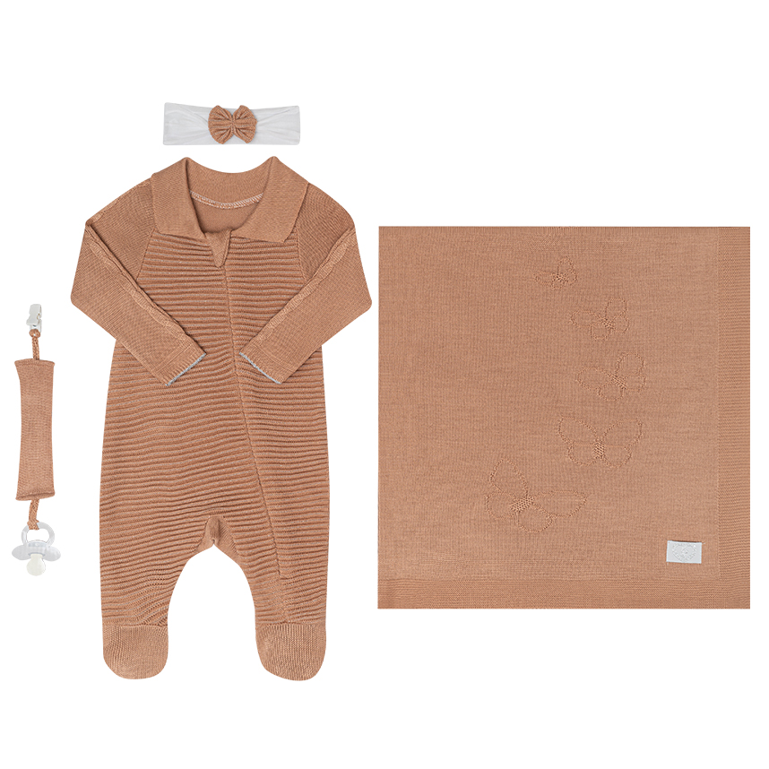 Saída Maternidade Fofinho Macacão 4 Peças Saída Maternidade Fofinho Macacão 4 Peças