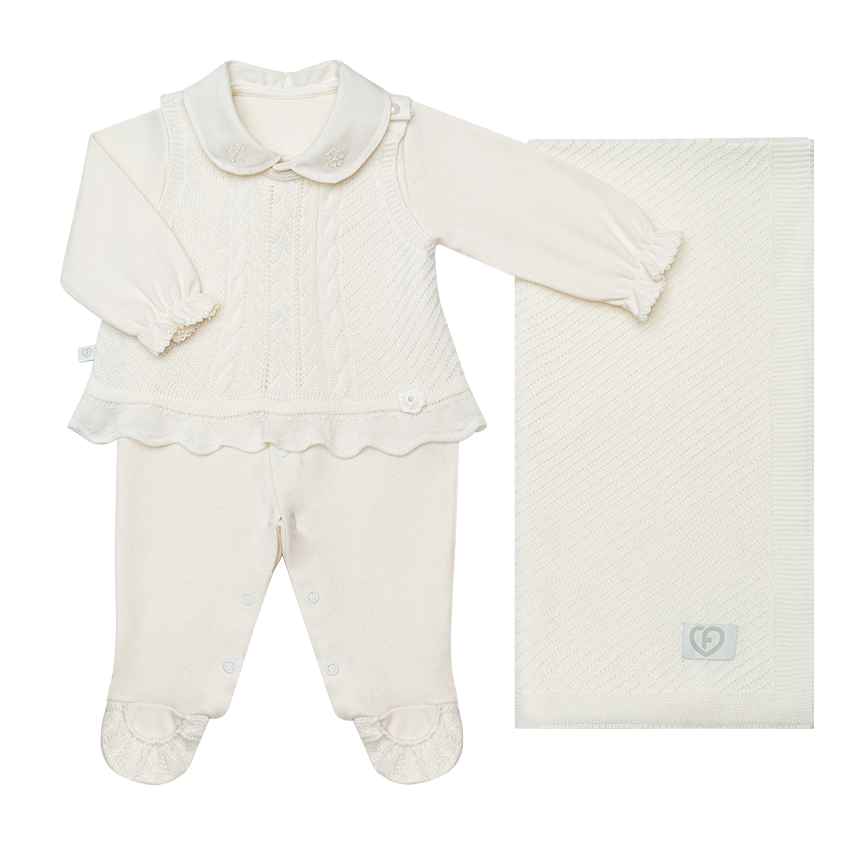 Saída Maternidade Fofinho Body Colete E Manta 3 Peças Saída Maternidade Fofinho Body Colete E Manta 3 Peças