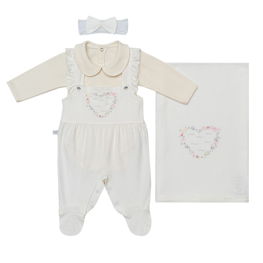 Saída Maternidade Fofinho Jardineira 4 Peças Saída Maternidade Fofinho Jardineira 4 Peças