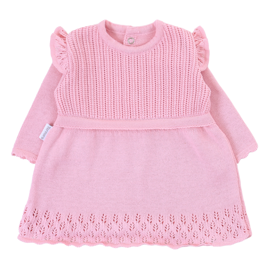 Saída Maternidade Ternura Vestido Tricô E Meia Calça 3 Peças