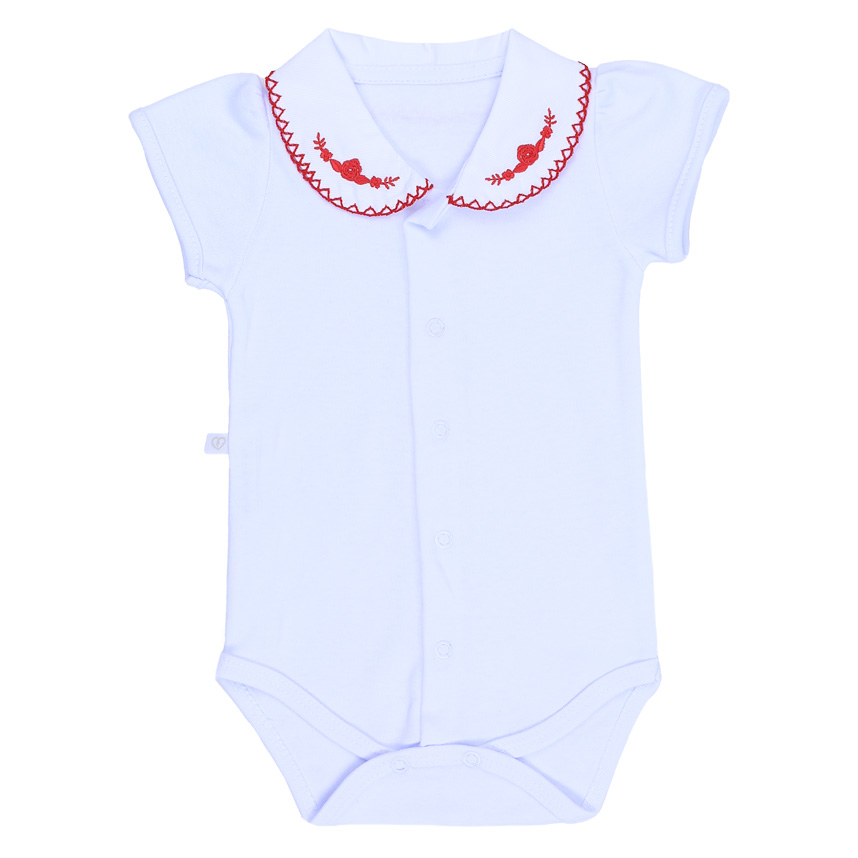 Body Bebê Fofinho Menina Suedine Gola Bordada