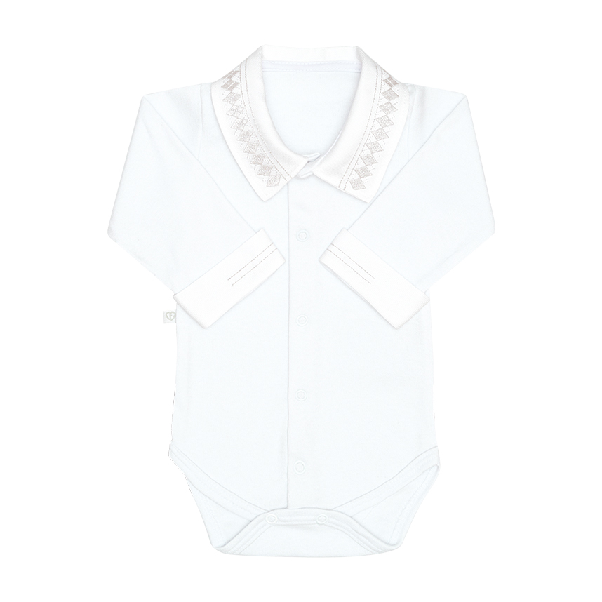 Body Fofinho Bebê Manga Longa Em Suedine Gola Bordada Body Fofinho Bebê Manga Longa Em Suedine Gola Bordada