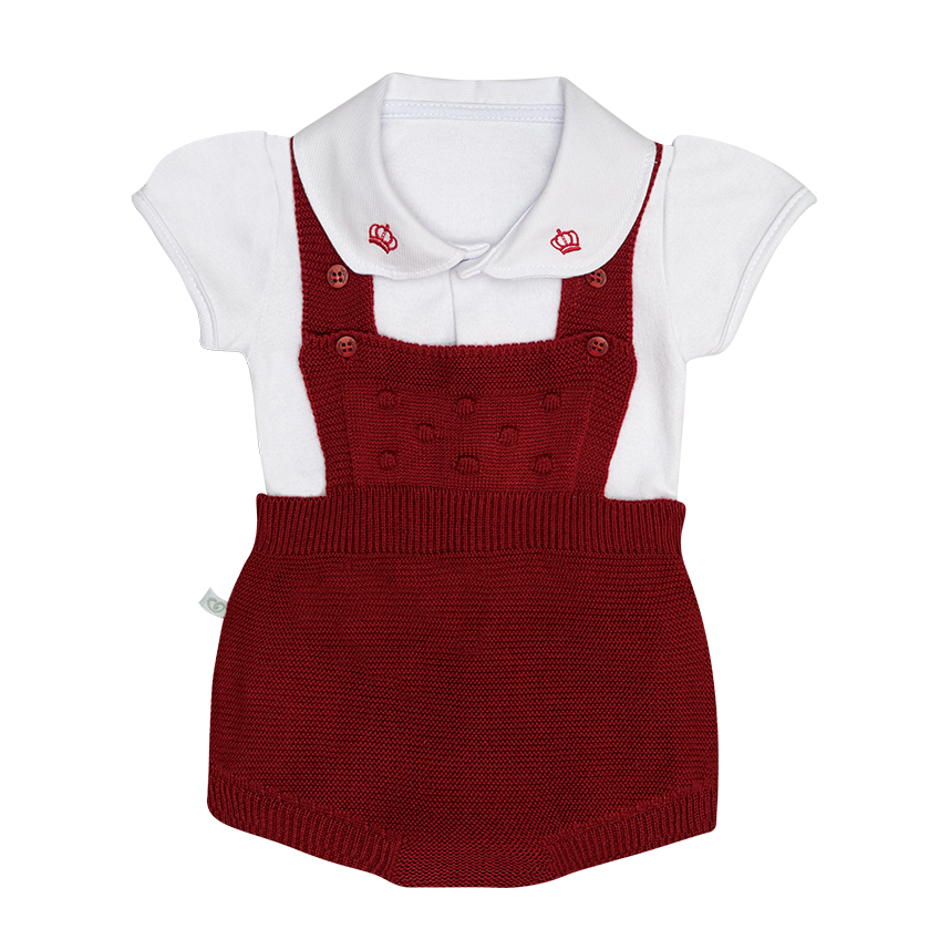 Macacão Com Body Bebê Fofinho Menina Tricô Trabalhado Macacão Com Body Bebê Fofinho Menina Tricô Trabalhado