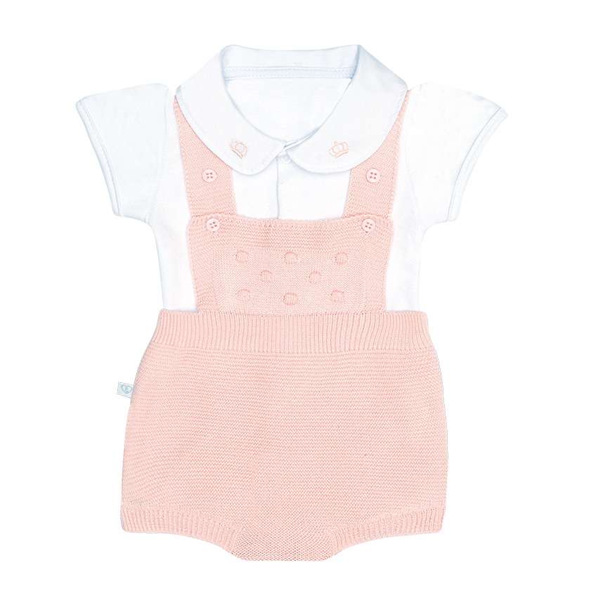 Macacão Com Body Bebê Fofinho Menina Tricô Trabalhado Macacão Com Body Bebê Fofinho Menina Tricô Trabalhado