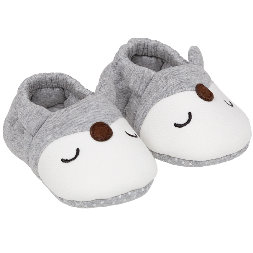 Pantufa Bebê Antiderrapante Raposa Cinza 18 a 24 Meses