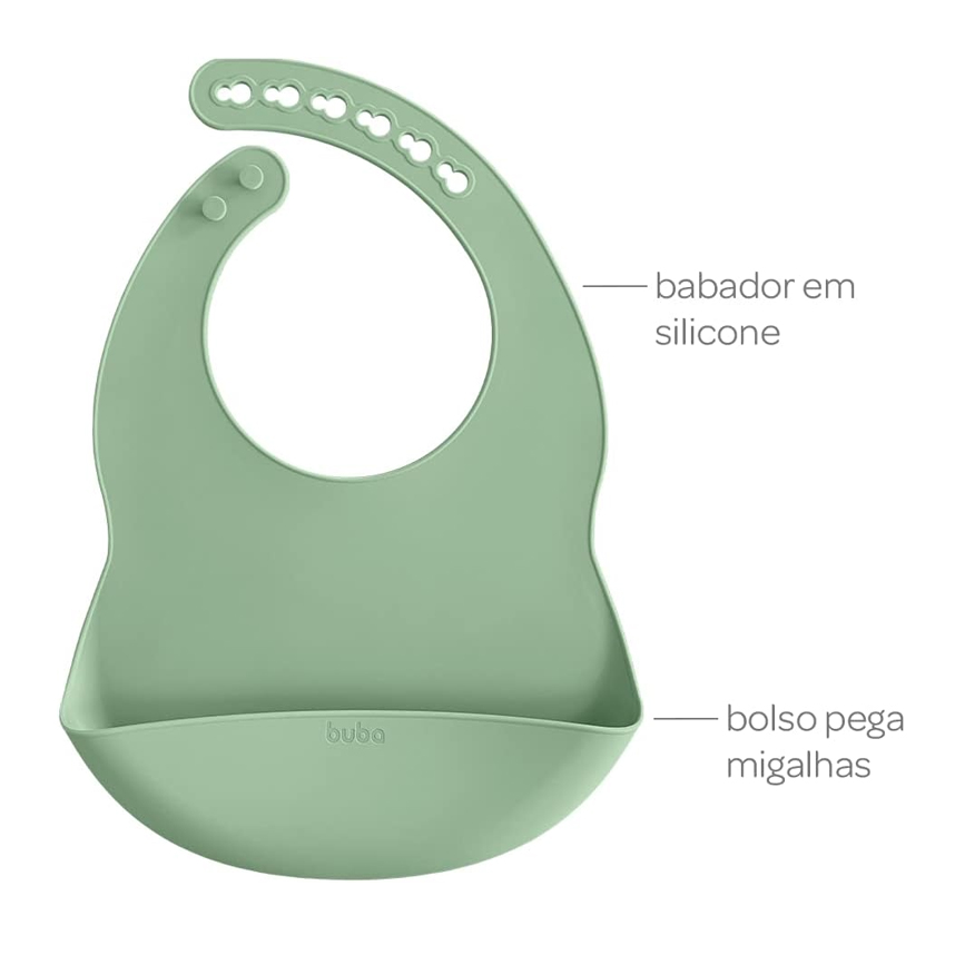 Babador Buba Silicone Liso Pega Migalhas Babador Buba Silicone Liso Pega Migalhas