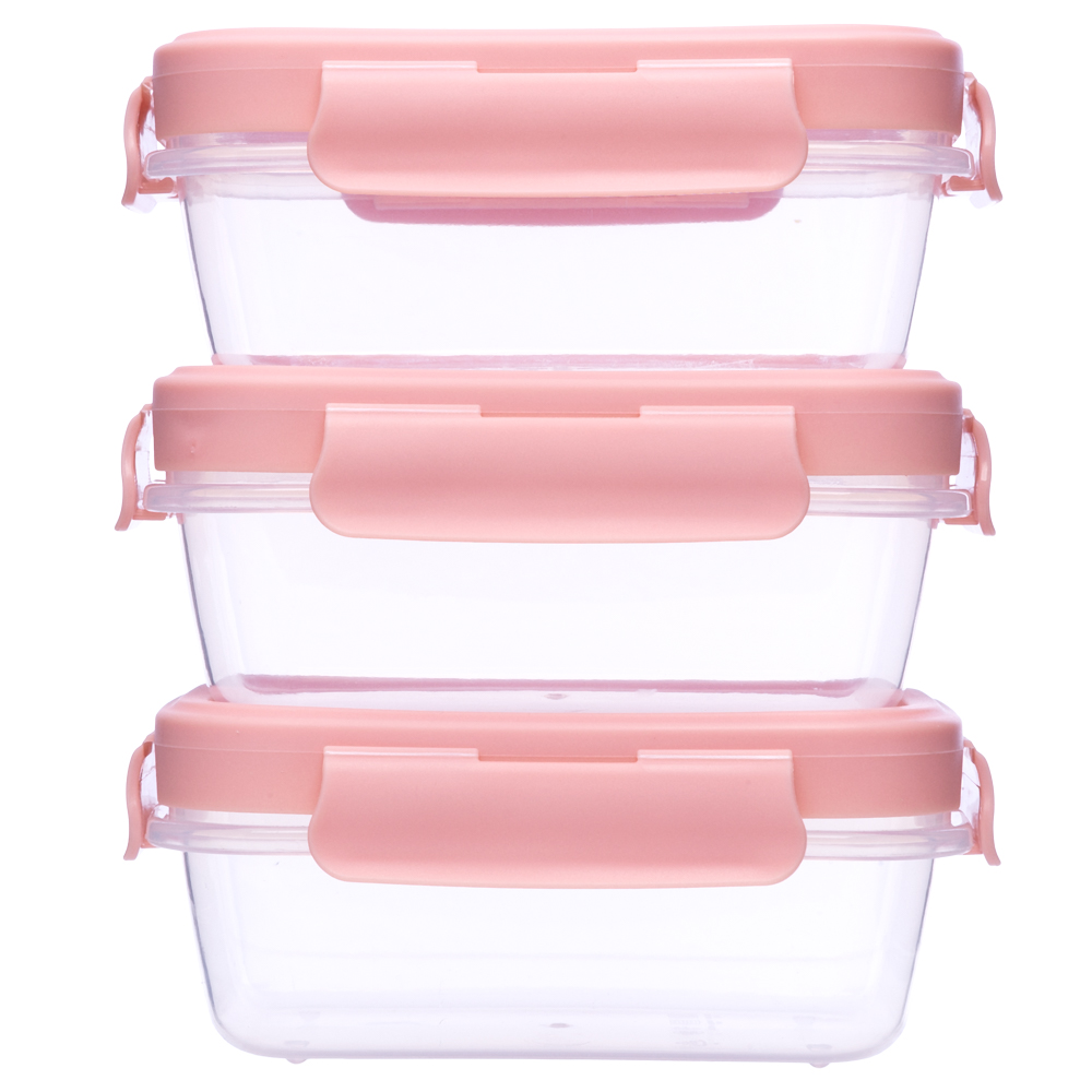 Kit Potinhos Buba Herméticos Rosa 3 Peças Kit Potinhos Buba Herméticos Rosa 3 Peças