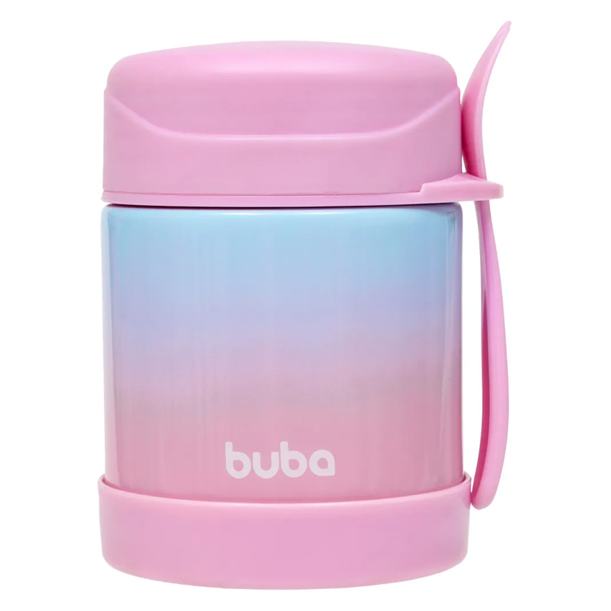 Pote Térmico Buba Dêgrade Com Colher Rosa Pote Térmico Buba Dêgrade Com Colher Rosa