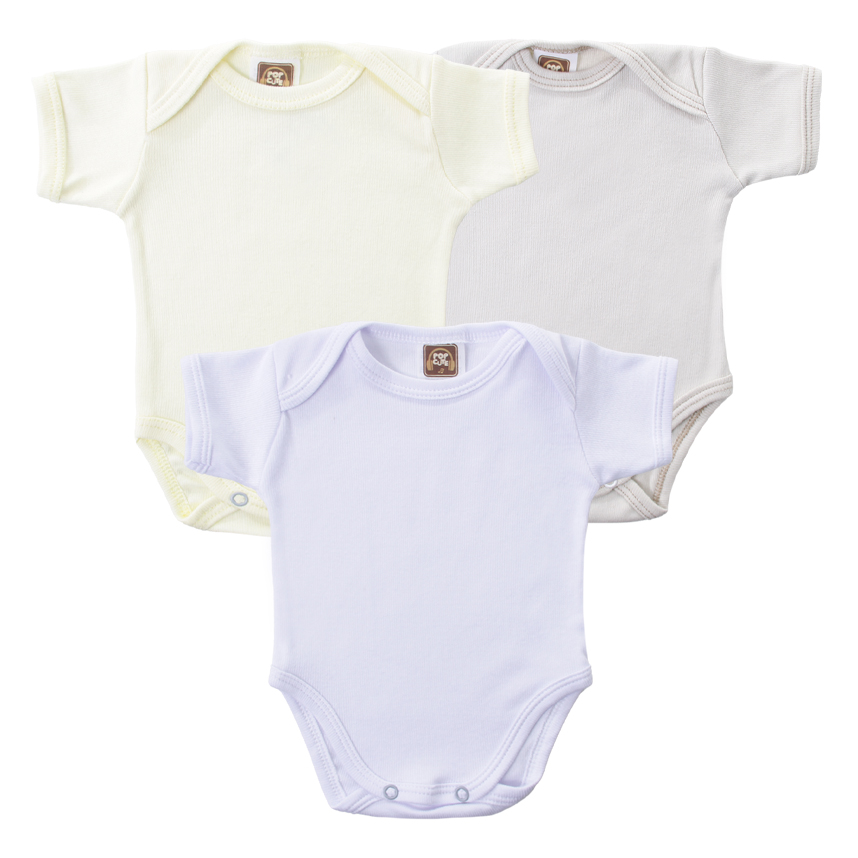 Kit Body Pop Cute Manga Curta Suedine Canelado 3 Peças