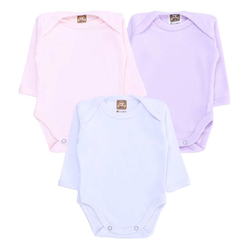 Kit Body Pop Cute Manga Longa Fio 30 Canelado 3 Peças Kit Body Pop Cute Manga Longa Fio 30 Canelado 3 Peças