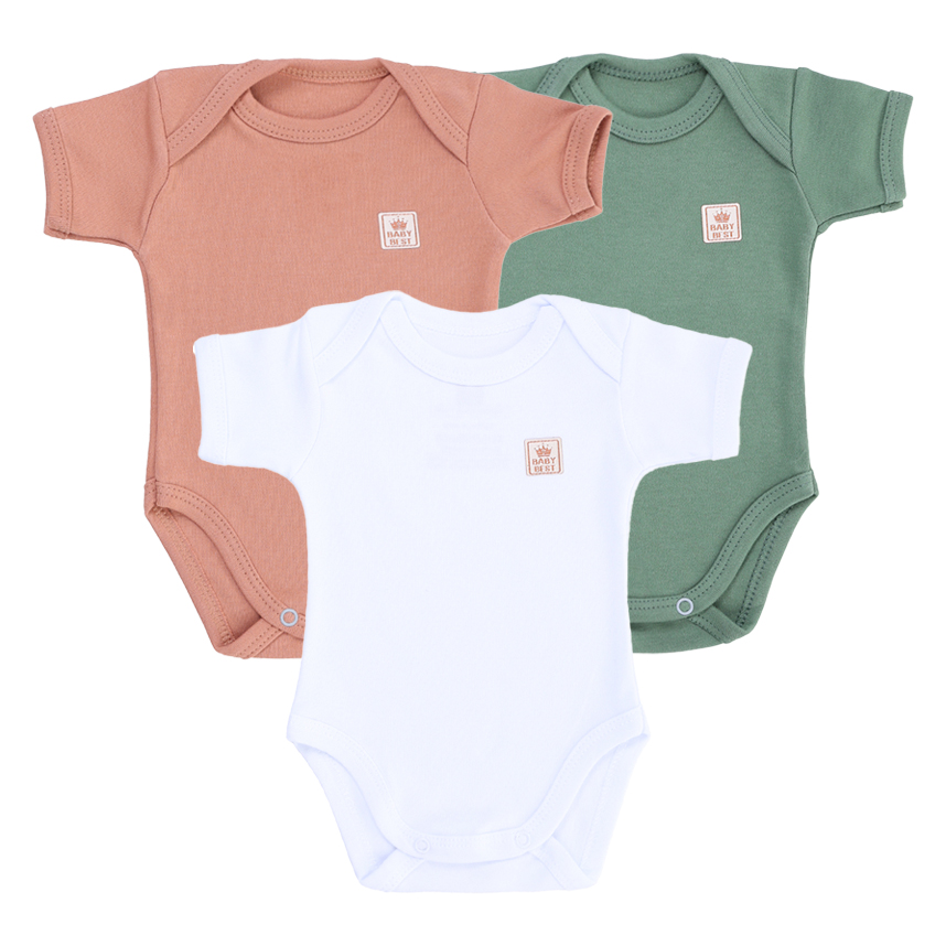 Body Baby Best Bebê Manga Curta Egípcio 3 Peças Body Baby Best Bebê Manga Curta Egípcio 3 Peças