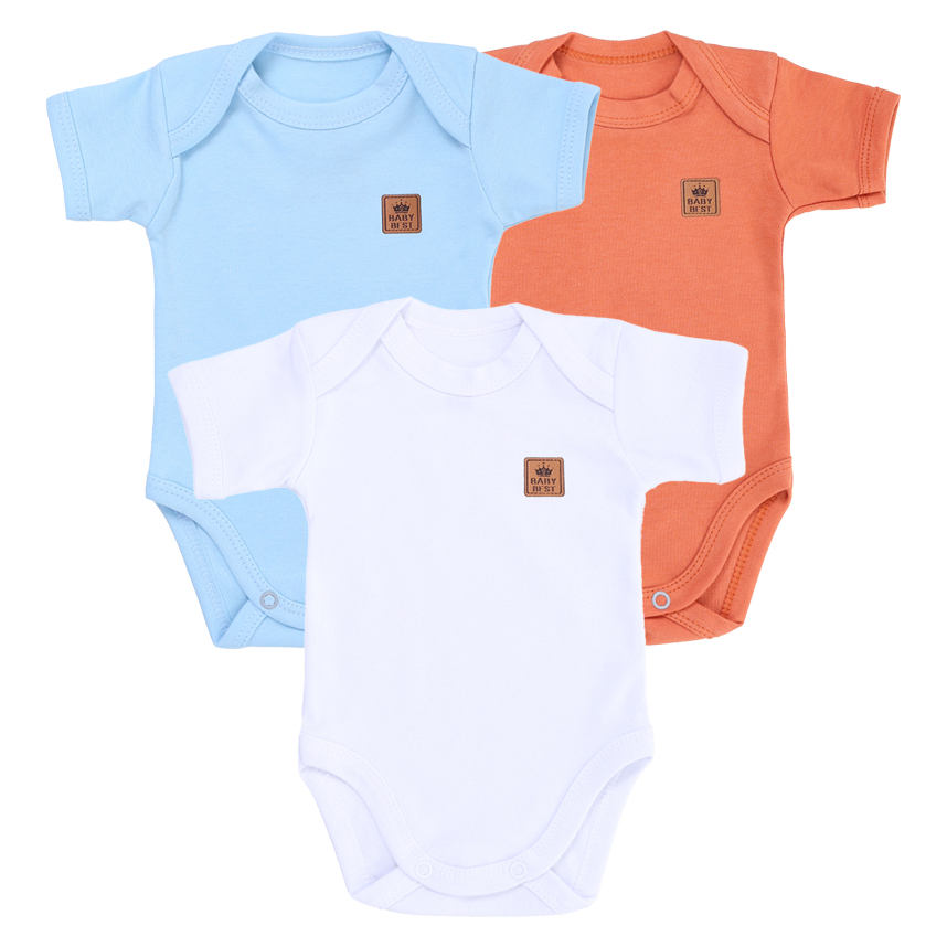 Body Baby Best Menino Manga Curta Pima 3 Peças Body Baby Best Menino Manga Curta Pima 3 Peças