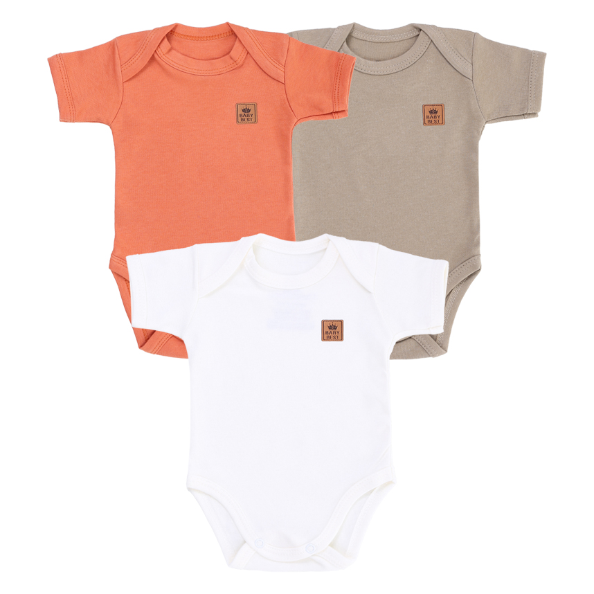 Body Baby Best Bebê Manga Curta  Pima 3 Peças