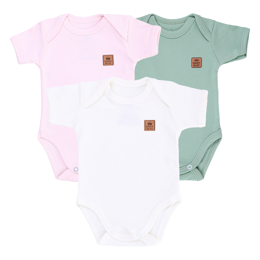 Body Baby Best Menina Manga Curta Pima 3 Peças Body Baby Best Menina Manga Curta Pima 3 Peças