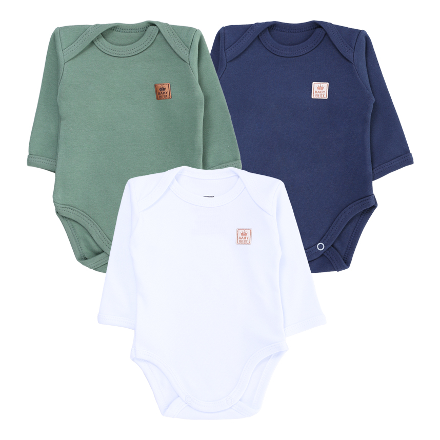 Kit Body Baby Best Menino Manga Longa 3 Peças Kit Body Baby Best Menino Manga Longa 3 Peças