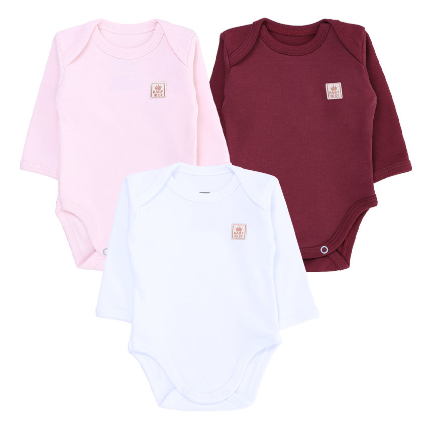 Kit Body Baby Best Menina Manga Longa 3 Peças Kit Body Baby Best Menina Manga Longa 3 Peças