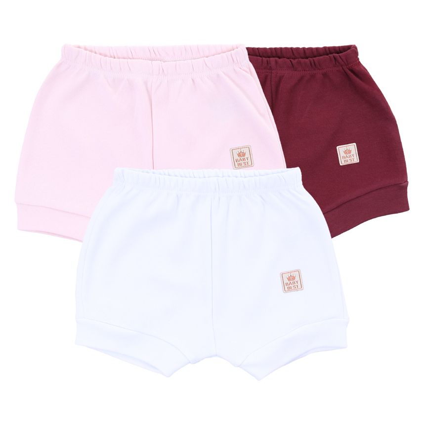 Kit Short Liso Baby Best Menina Egípcio 3 Peças Kit Short Liso Baby Best Menina Egípcio 3 Peças