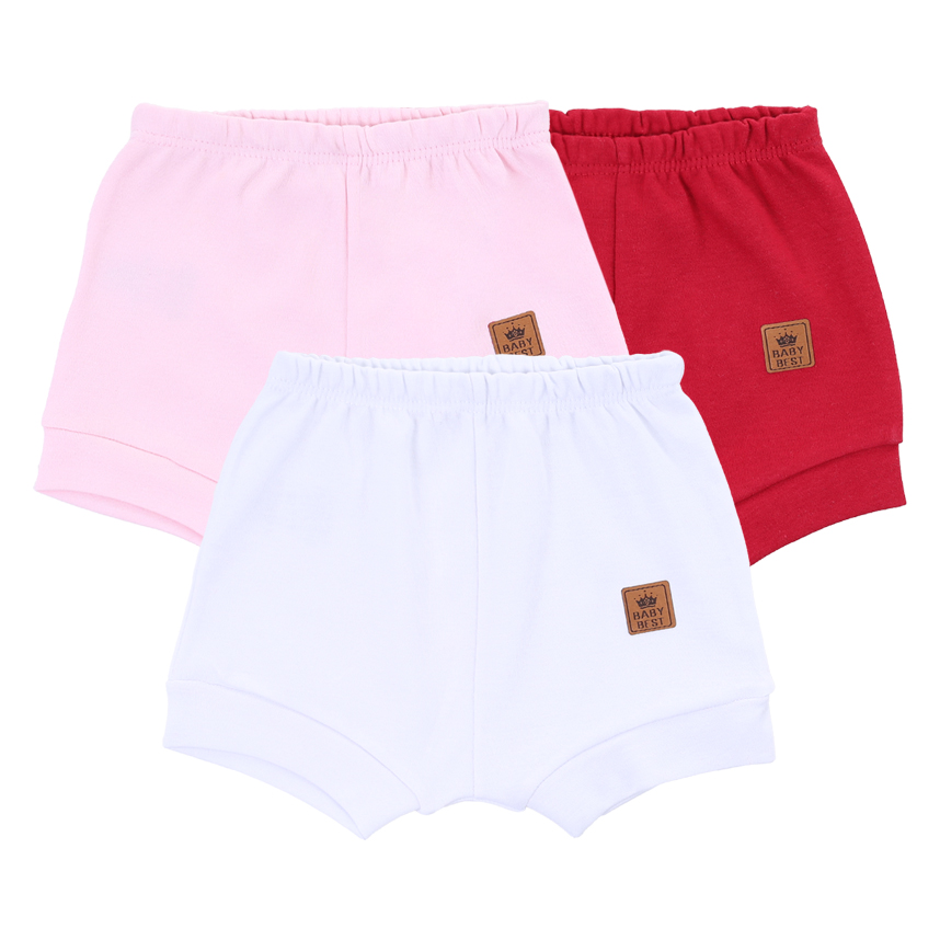 Kit Short Baby Best Menina Algodão Pima 3 Peças Kit Short Baby Best Menina Algodão Pima 3 Peças